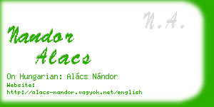 nandor alacs business card